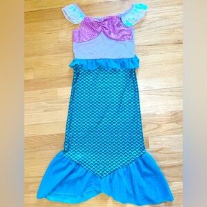 Purple and turquoise child mermaid dress up costume.